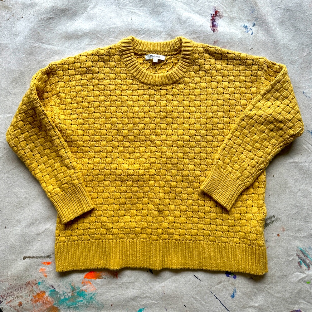 Madewell yellow textured summer sweater. Size 00